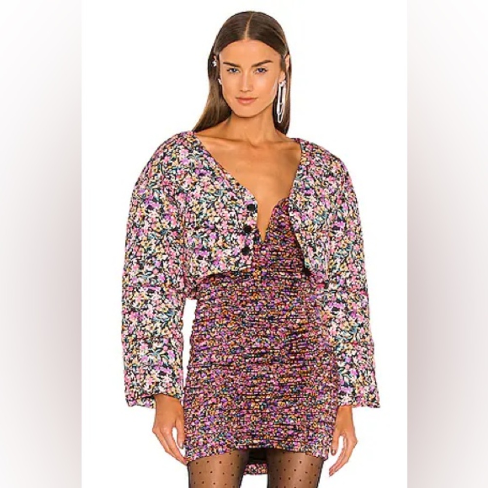 Lovers and Friends Revolve Crawford Cropped Puffer in Crawford Floral